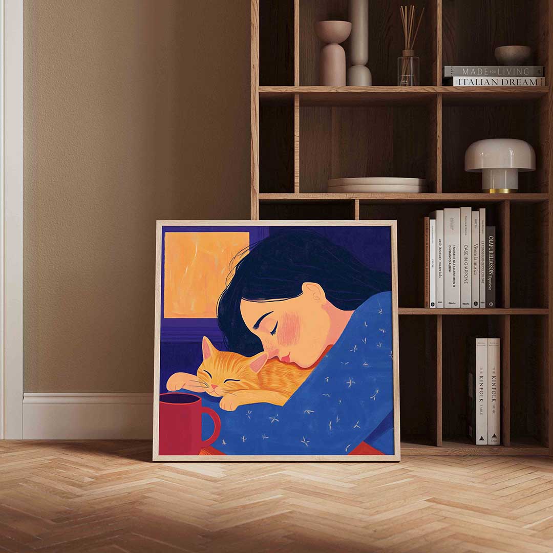 Meisje met kat Poster