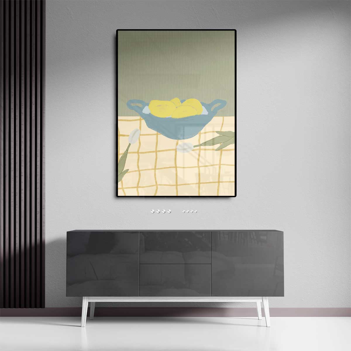 Frisse Citroenen op Tafel Kunstwerk-canvas-dibond-plexiglas-wanddecoratie-WallArtistic