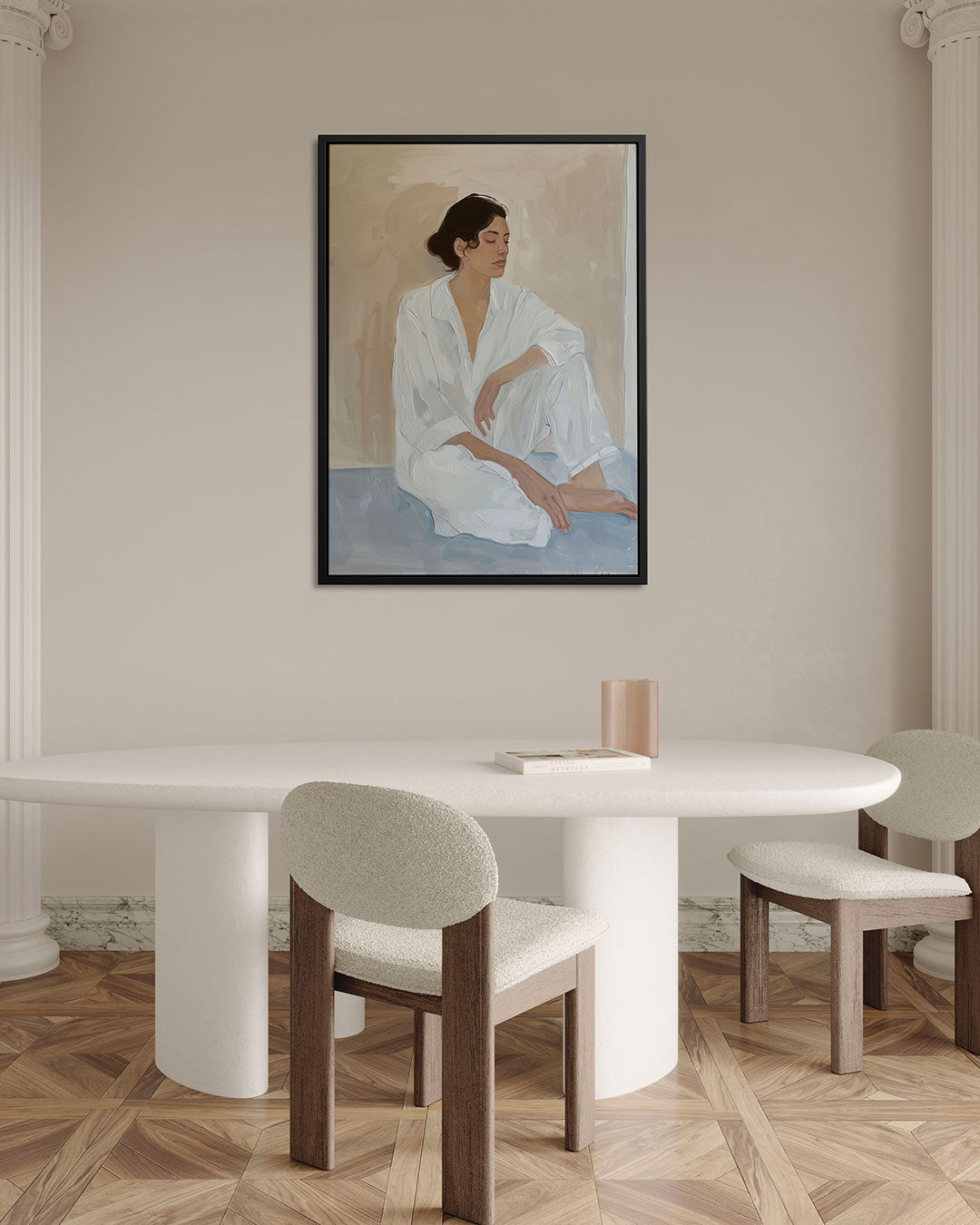 Rustige zittende vrouw Kunstwerk