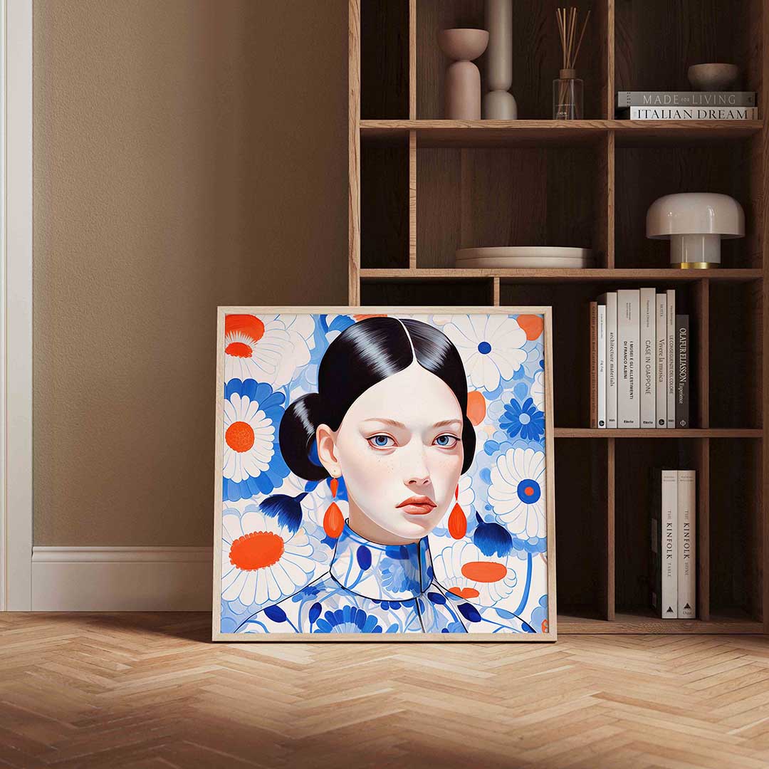 Vrouw met bloemen Poster