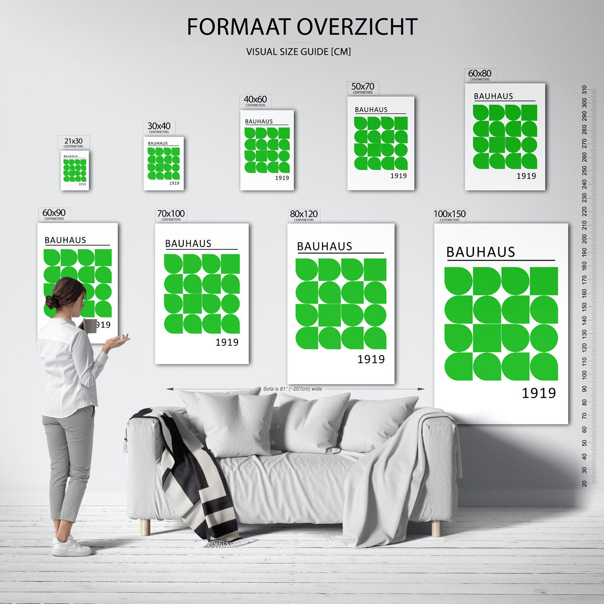 Groene vormenritme Poster