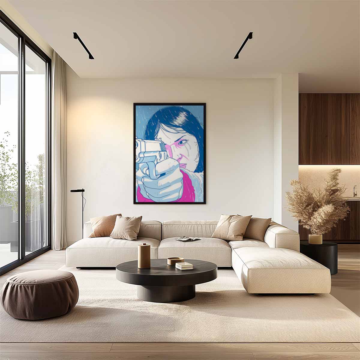 Moed en Vastberadenheid - Een Moderne Krijger Kunstwerk-canvas-dibond-plexiglas-wanddecoratie-WallArtistic