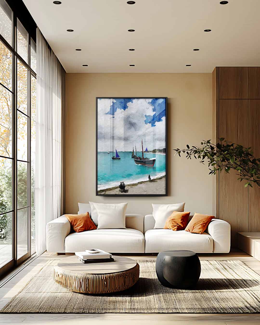 Zomerzeilen aan de Kust Kunstwerk-canvas-dibond-plexiglas-wanddecoratie-WallArtistic