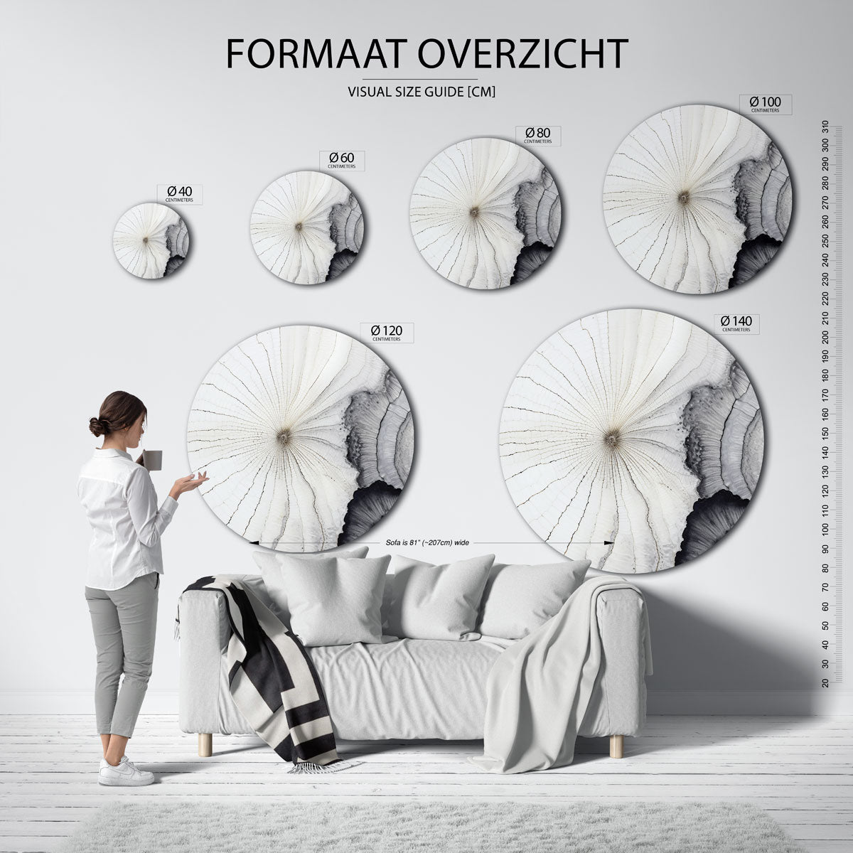 Organische lijnen Muurcirkel