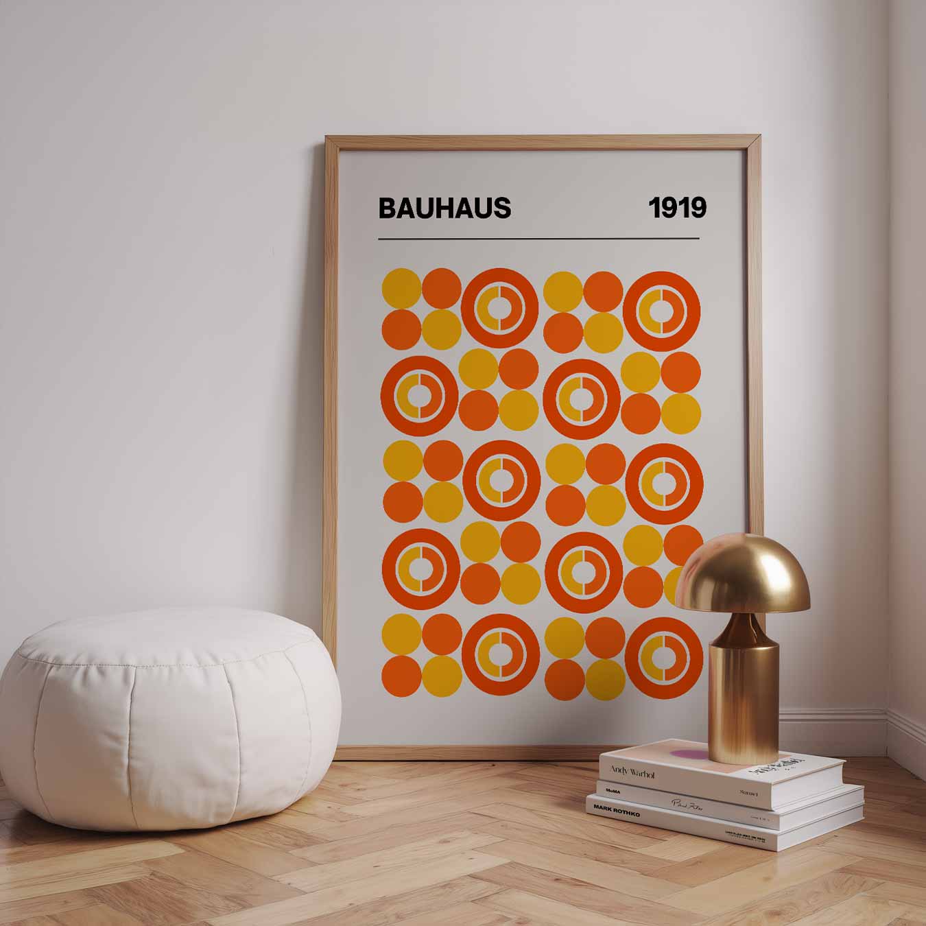 Bauhaus Retro Cirkelpatroon Poster-WallArtistic