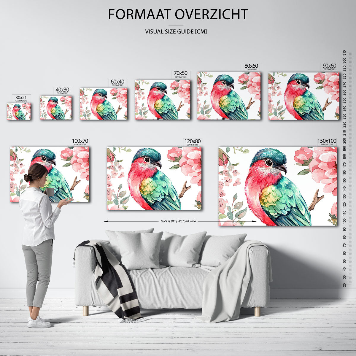 Vogel en bloemen Poster