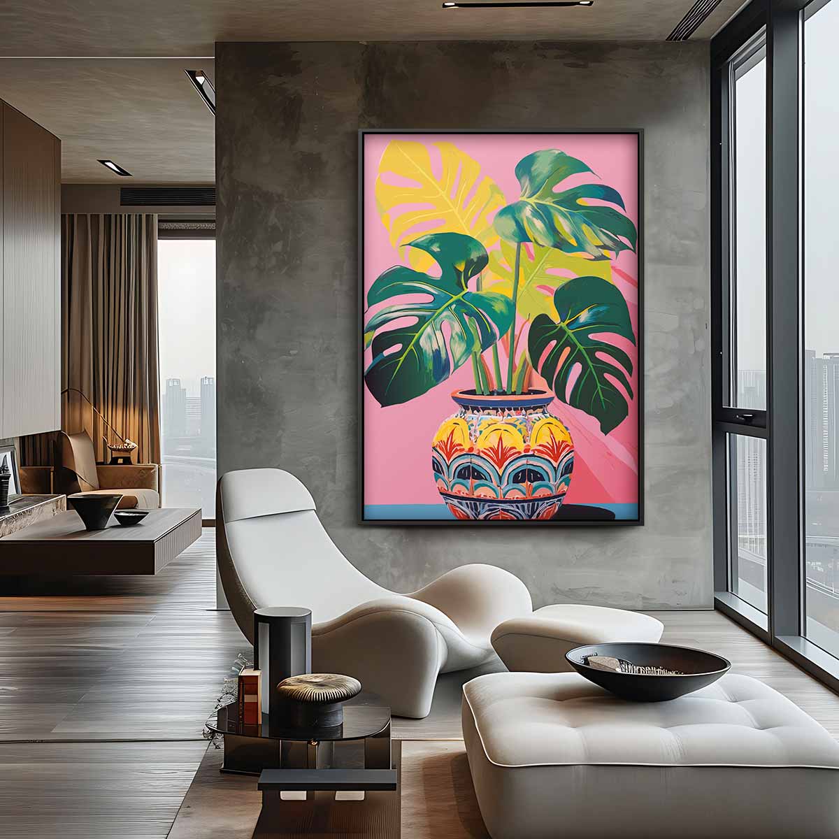Tropische Bliss in Keramiek Kunstwerk-canvas-dibond-plexiglas-wanddecoratie-WallArtistic
