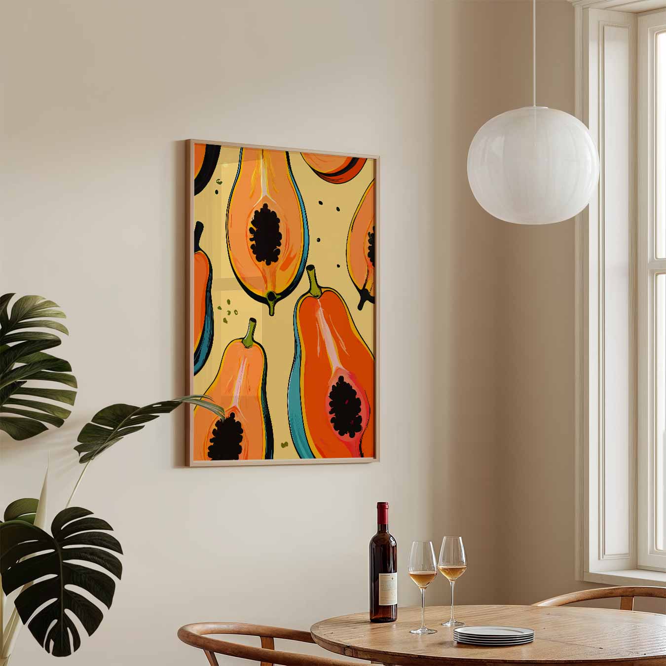 Tropische Papaya Print Poster-WallArtistic