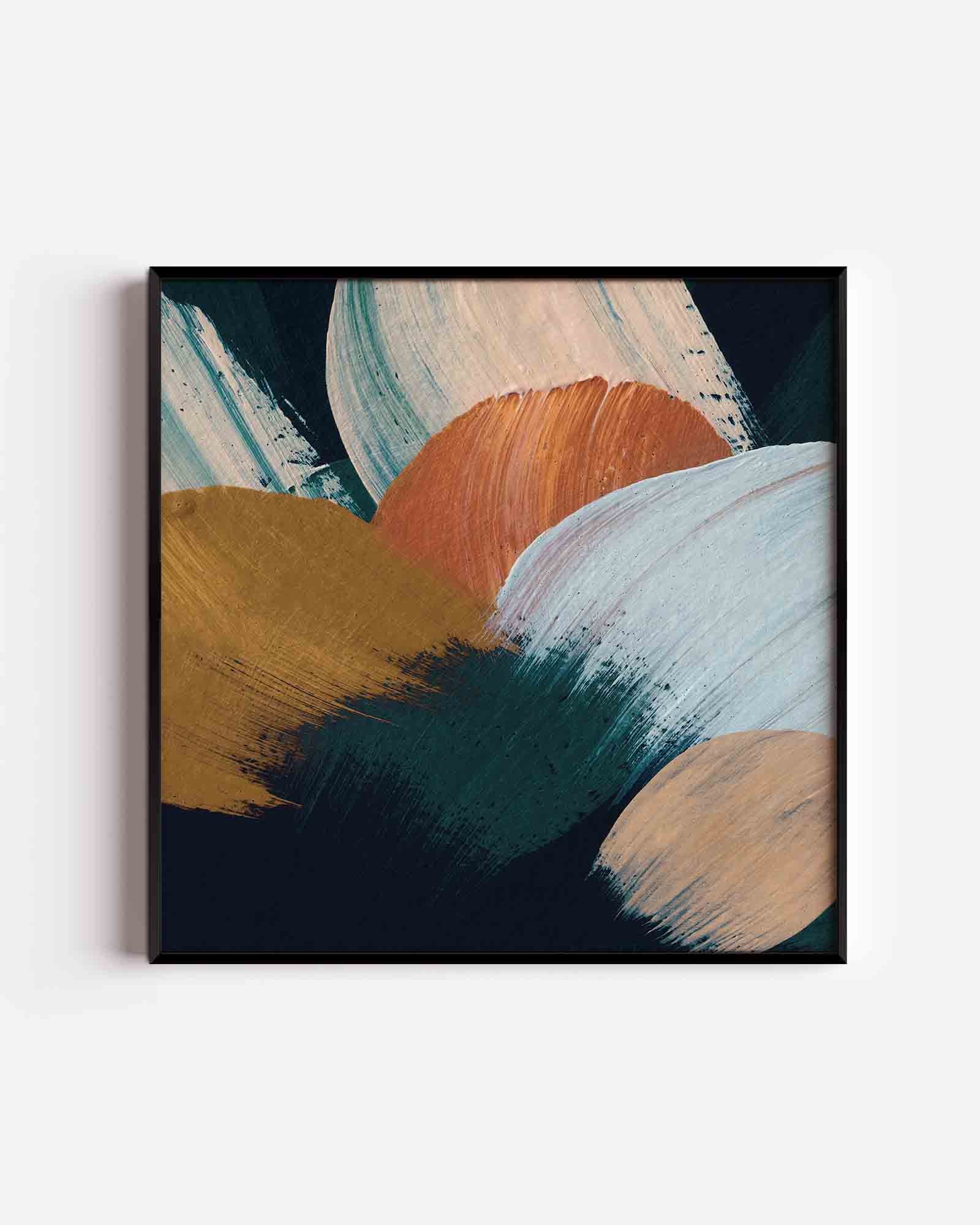 Abstracte penseelstreken Poster