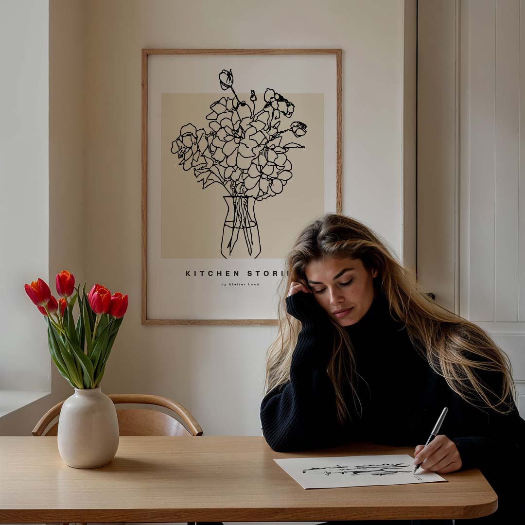 Bloemrijk Minimalisme Poster-WallArtistic