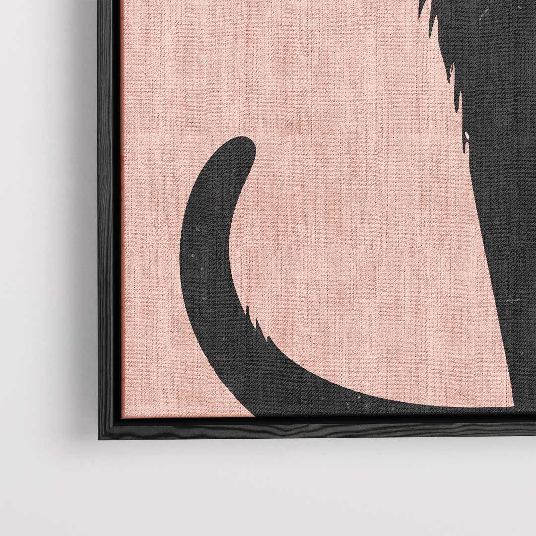 Stijlvolle Zwarte Kat Illustratie Kunstwerk-canvas-dibond-plexiglas-wanddecoratie-WallArtistic