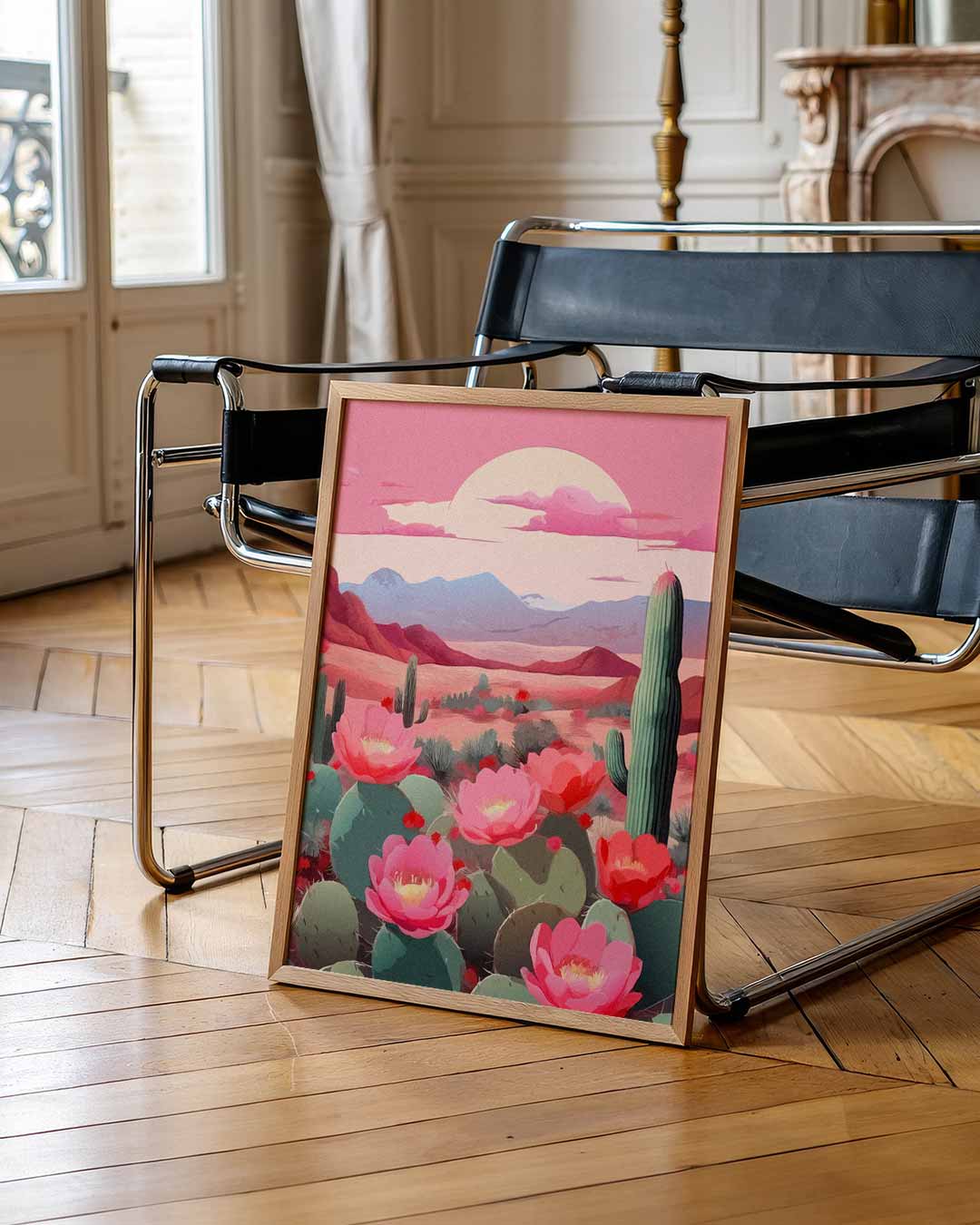 Woestijnbloemen bij Zonsondergang Poster