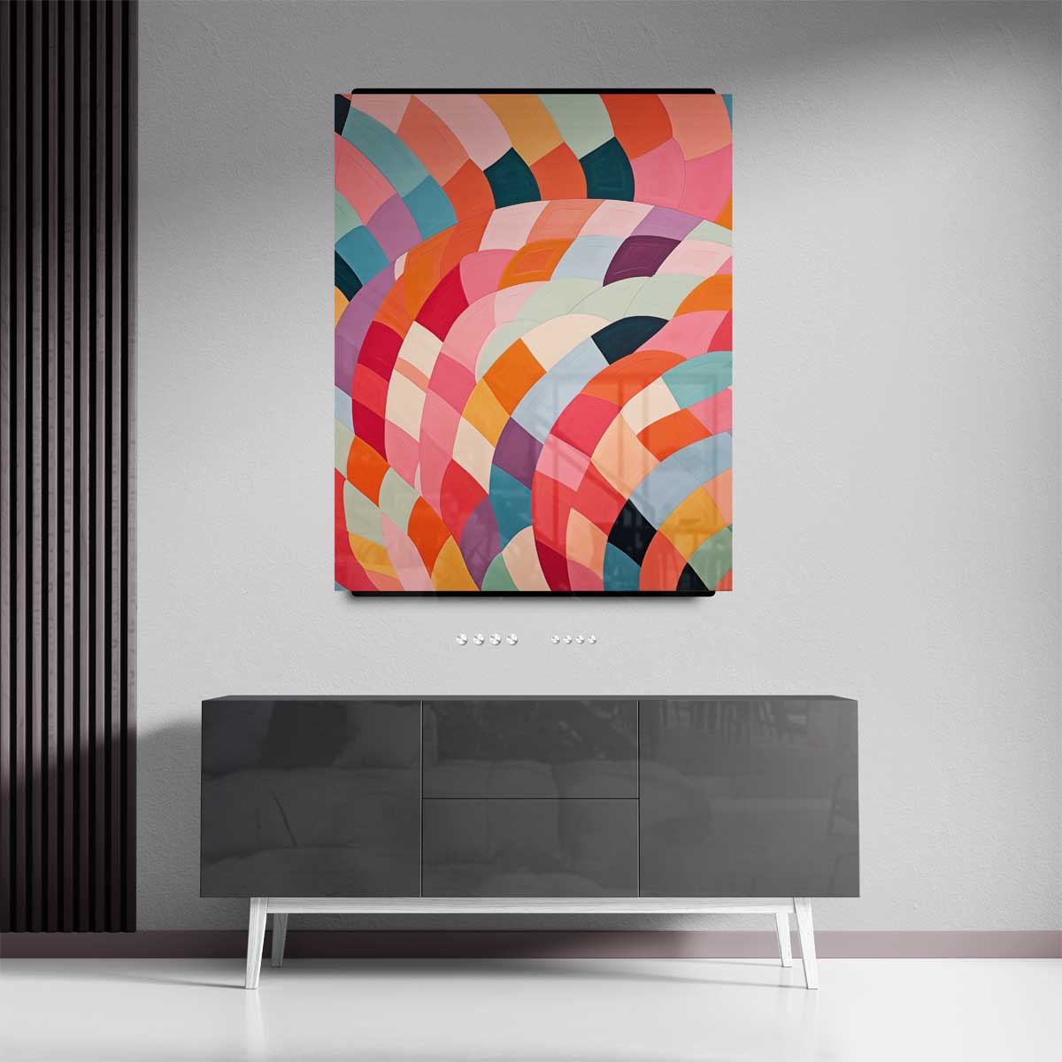 Kleurrijke Abstracte Harmonie Kunstwerk-canvas-dibond-plexiglas-wanddecoratie-WallArtistic