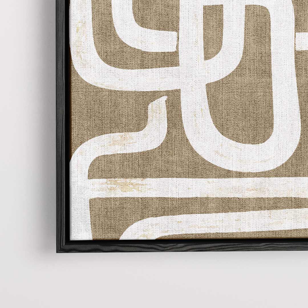 Abstract Labyrint Bruin Kunstwerk-canvas-dibond-plexiglas-wanddecoratie-WallArtistic