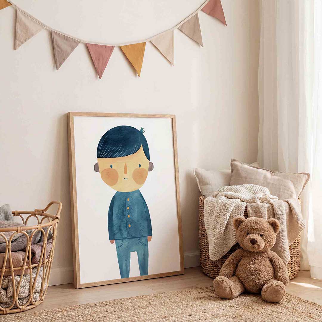 Blauwe figuur Poster