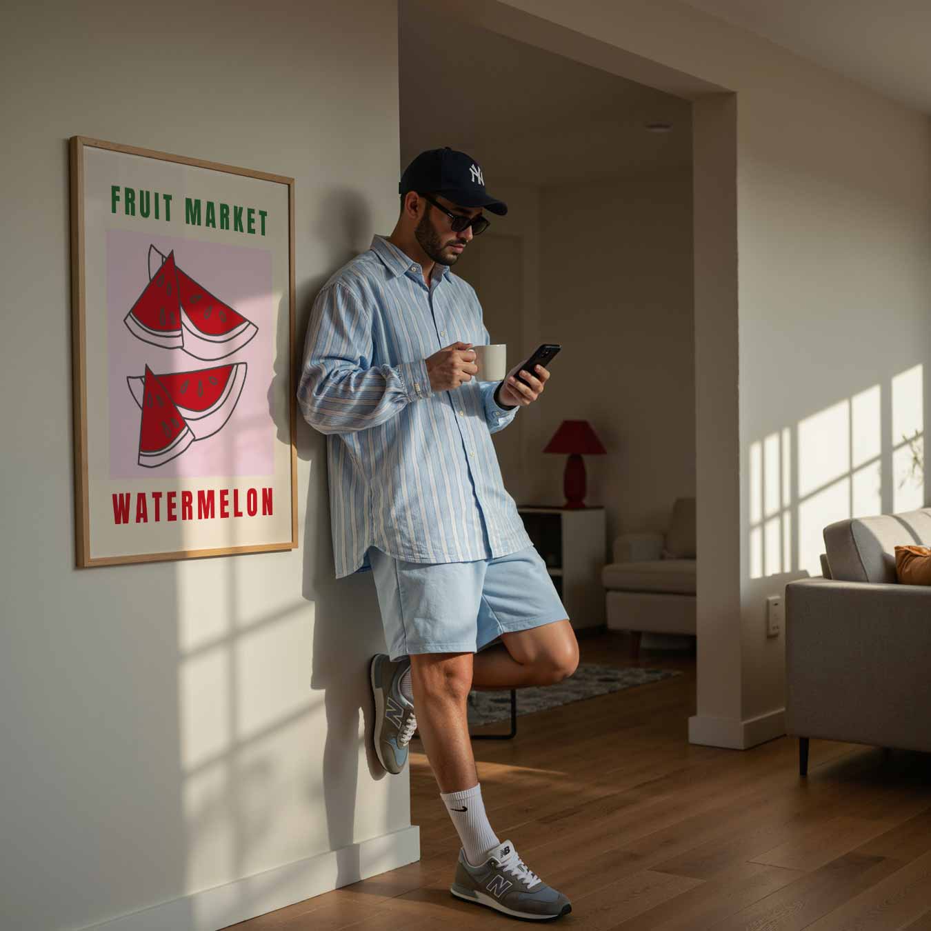 Vrolijke Watermeloen Poster-WallArtistic