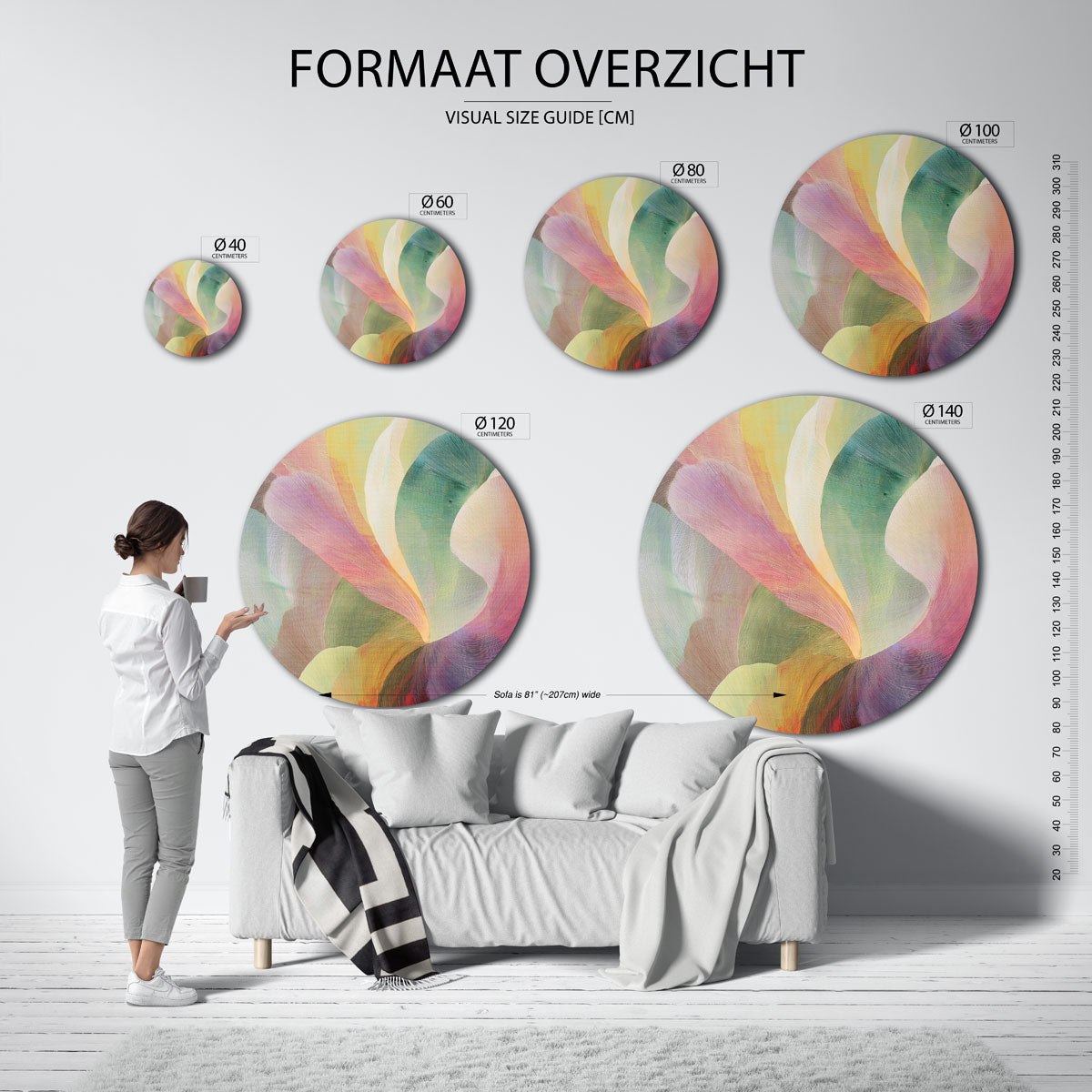 Abstracte vormen Muurcirkel