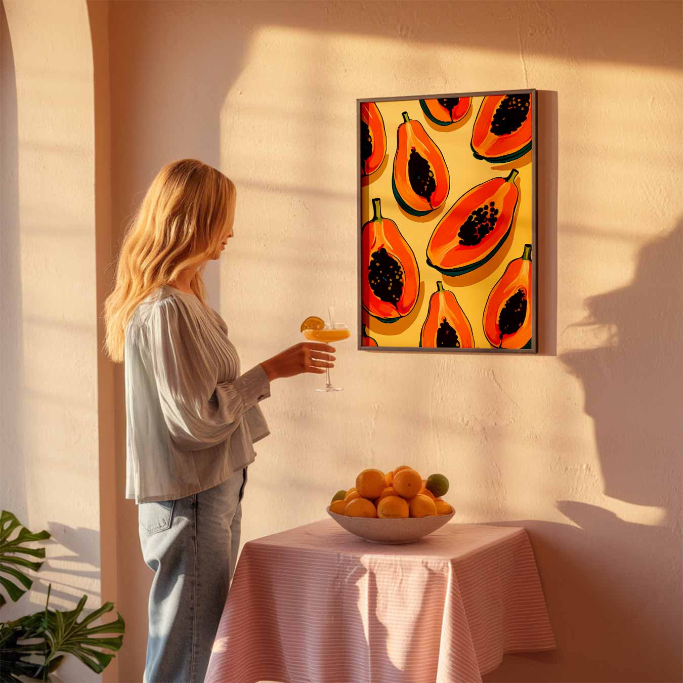 Tropische Papaja Paradijs Poster-WallArtistic