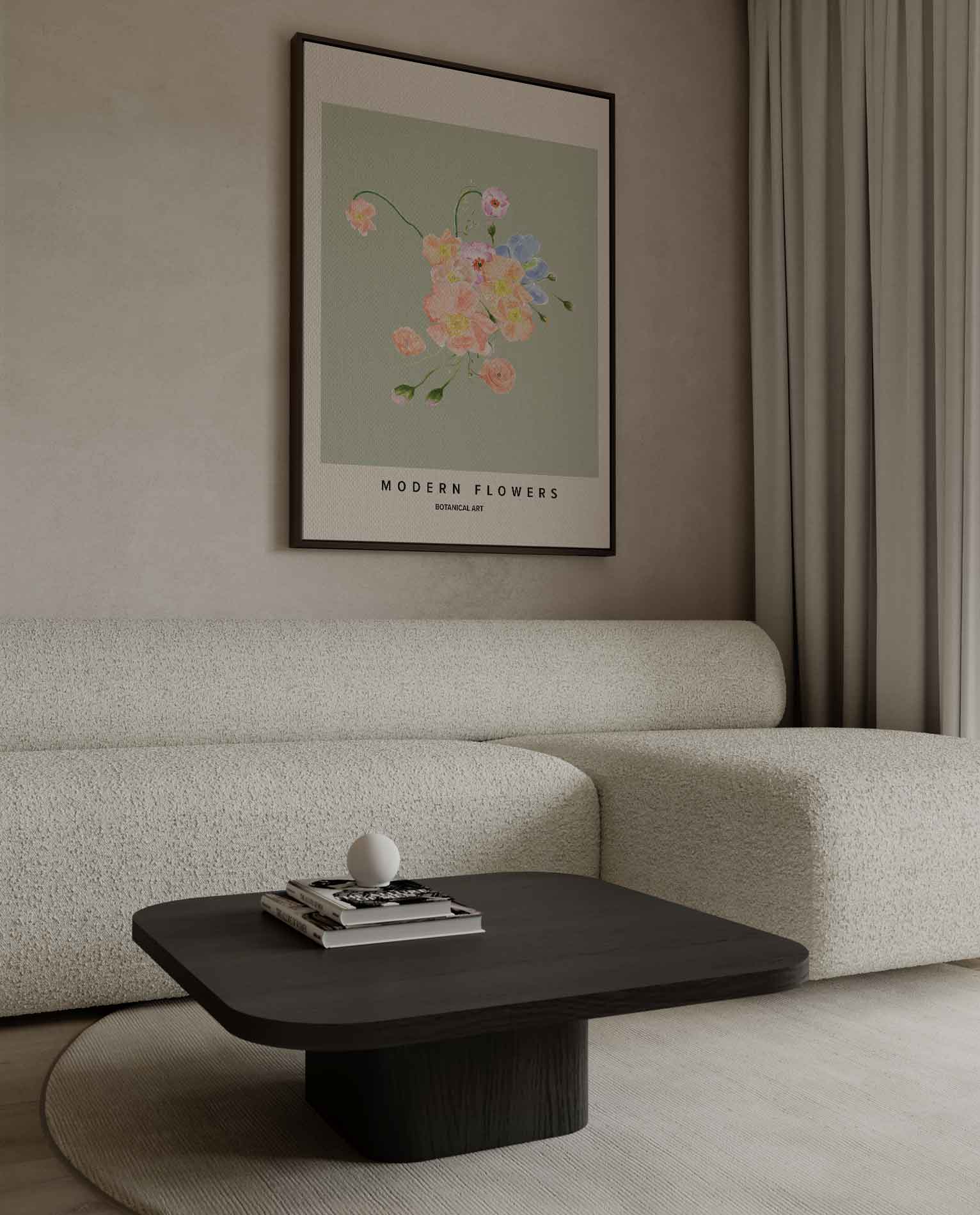 Bloeiende Moderne Botanicals Kunstwerk-canvas-dibond-plexiglas-wanddecoratie-WallArtistic