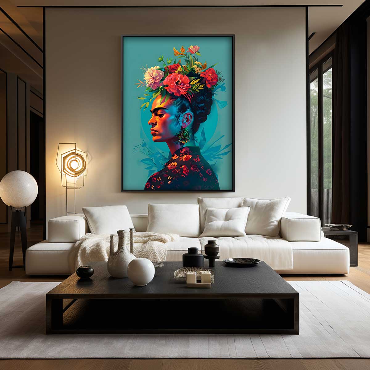 Bloemenkroon Portret Kunstwerk-canvas-dibond-plexiglas-wanddecoratie-WallArtistic