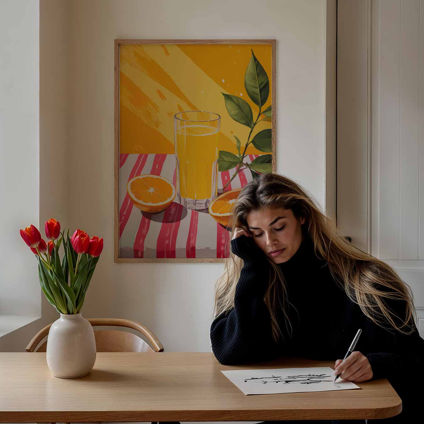 Zomerse Sinaasappel Sfeerposter-WallArtistic