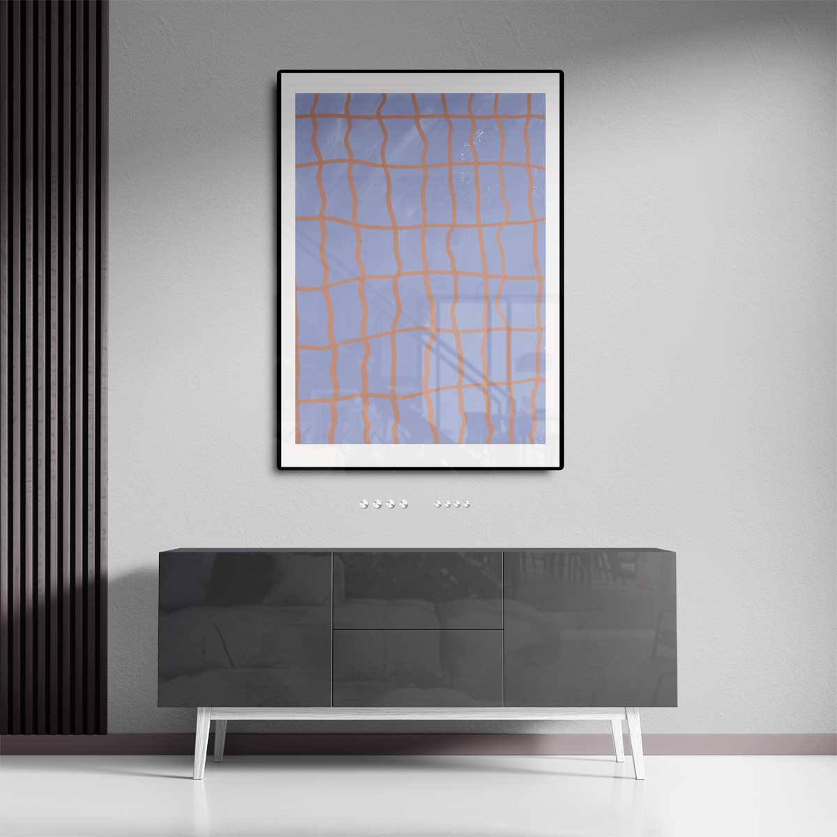 Speels Blauwe Abstractie Kunstwerk-canvas-dibond-plexiglas-wanddecoratie-WallArtistic