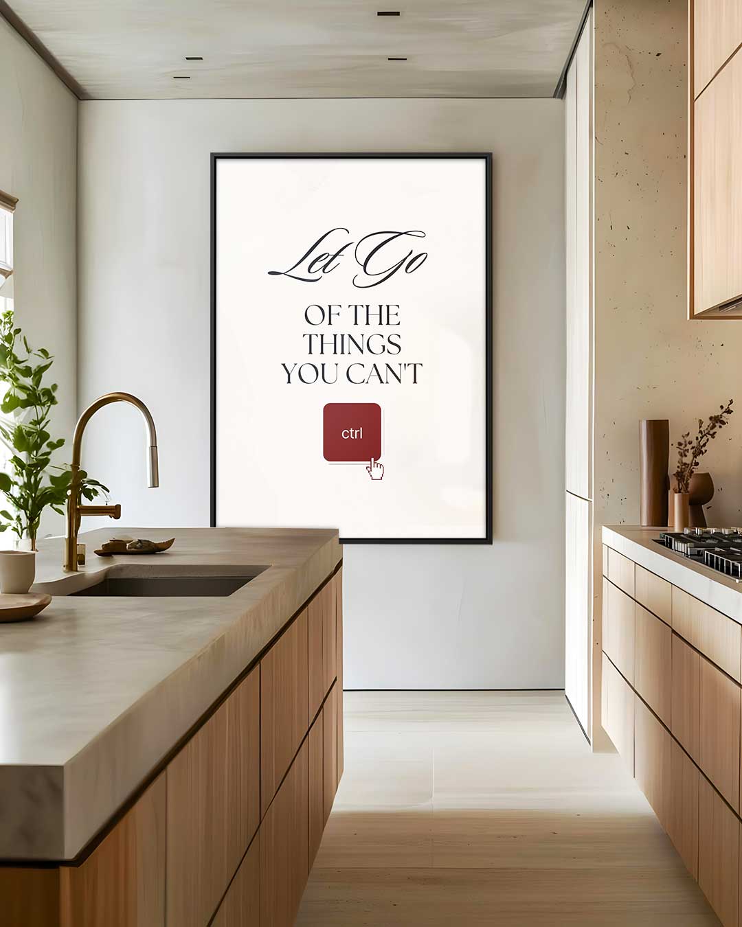 Inspirerende Muurtekst "Let Go Kunstwerk-canvas-dibond-plexiglas-wanddecoratie-WallArtistic