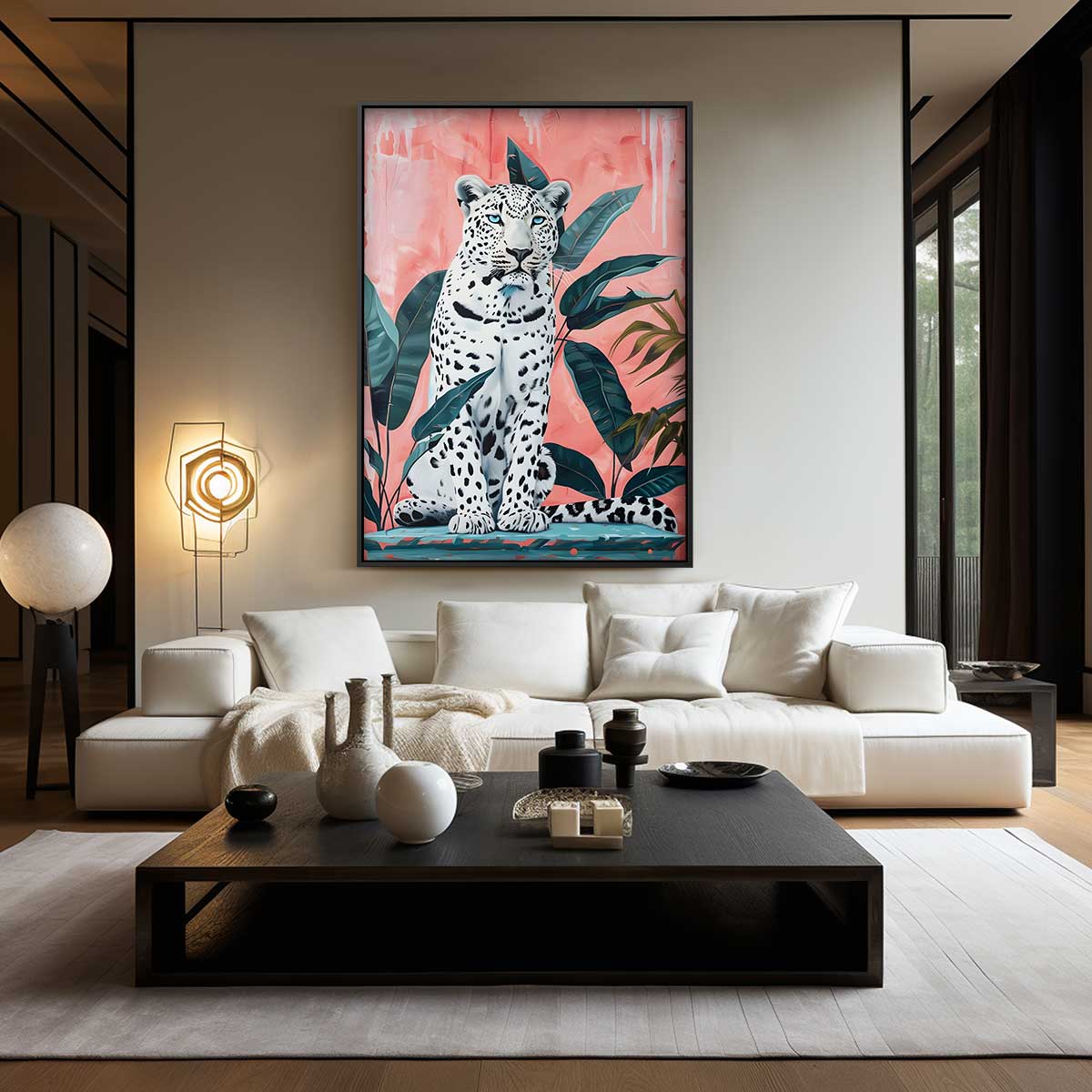 Elegante Luipaard in Jungle Kunstwerk-canvas-dibond-plexiglas-wanddecoratie-WallArtistic