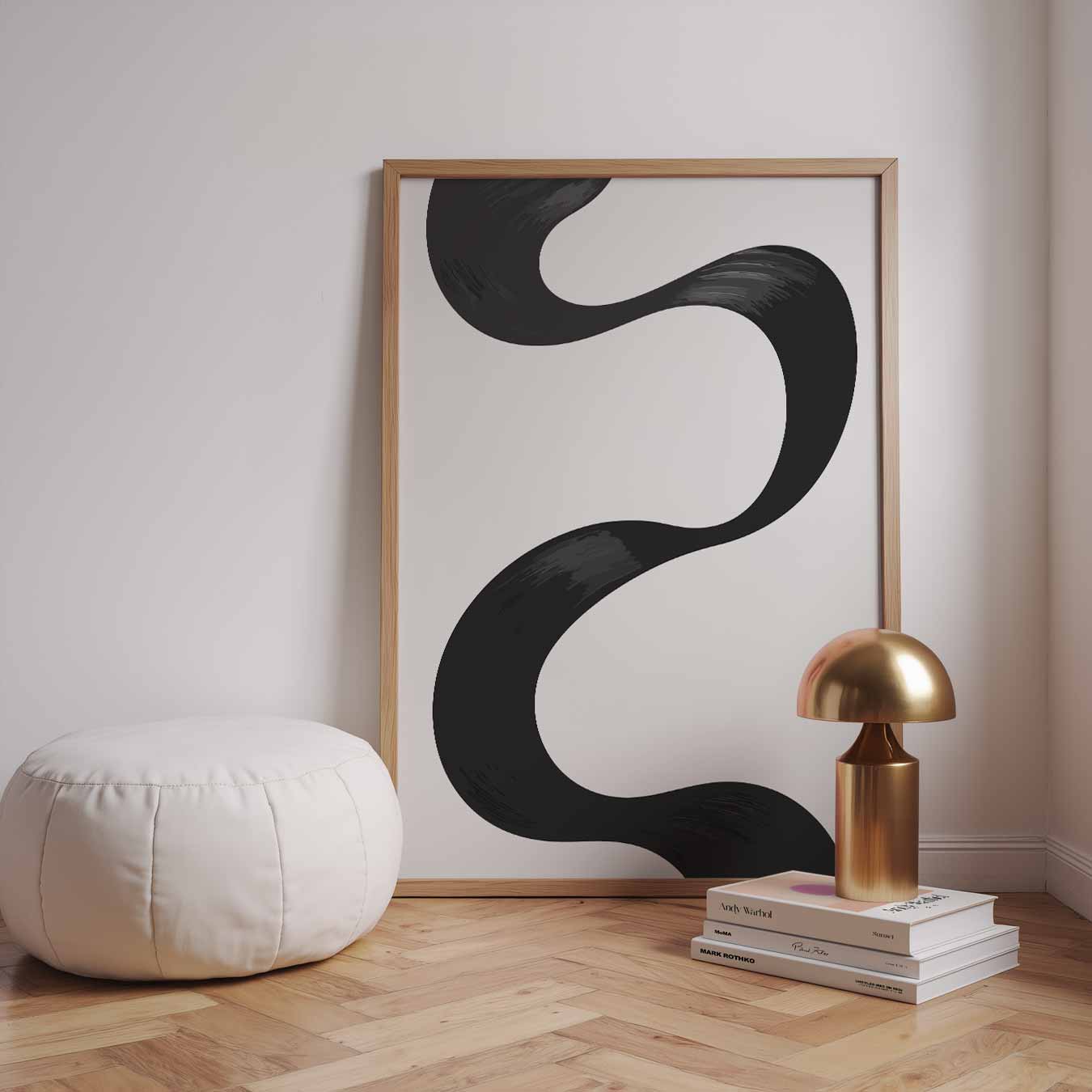 Elegante Zwarte Golven Poster
