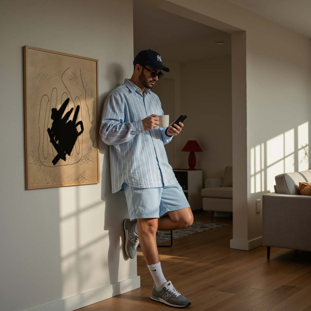 Abstracte Kunstposter met Zwarte Accenten Poster-WallArtistic