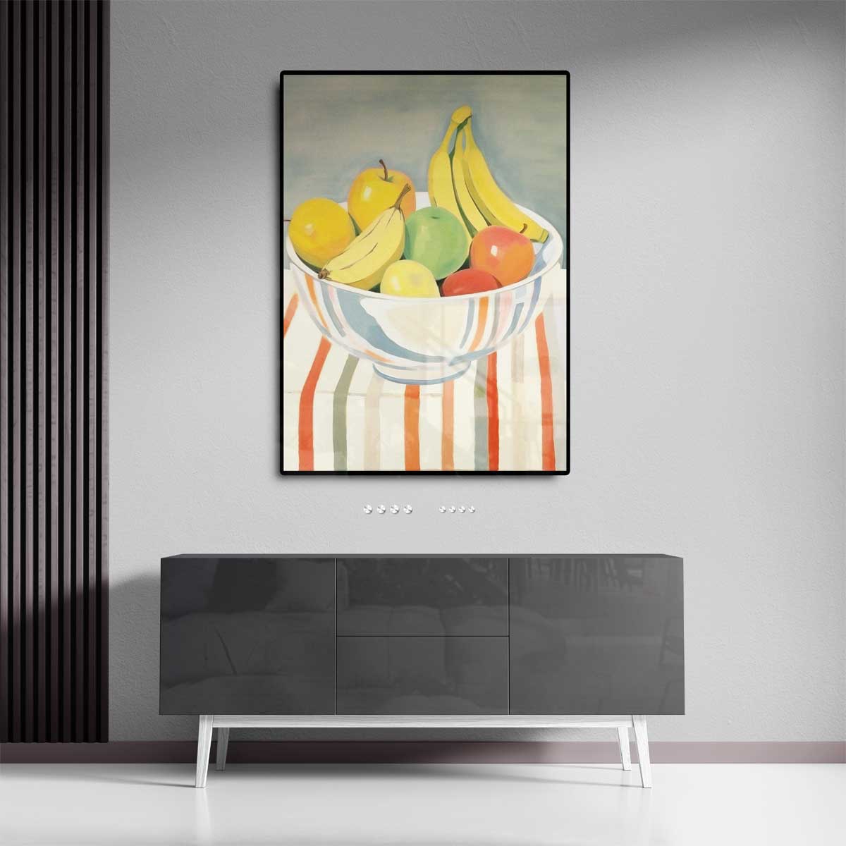 Kleurrijke Fruitmand in Impressionistische Stijl Kunstwerk-canvas-dibond-plexiglas-wanddecoratie-WallArtistic