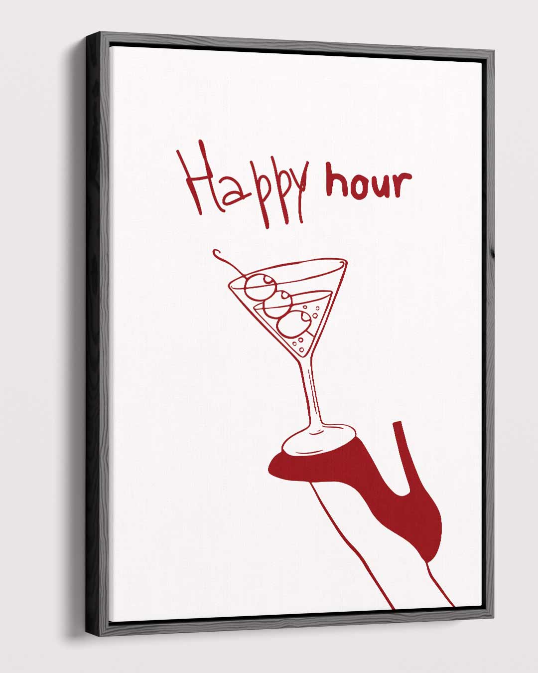 Happy Hour Illustratie Kunstwerk-canvas-dibond-plexiglas-wanddecoratie-WallArtistic