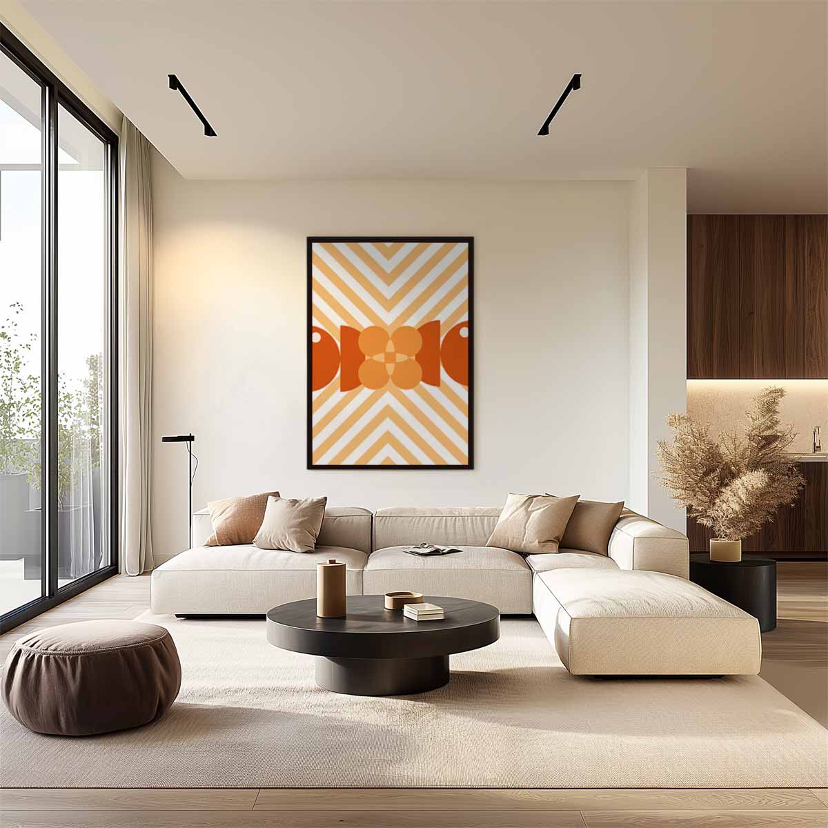 Retro Bloemenpatroon Kunstwerk Kunstwerk-canvas-dibond-plexiglas-wanddecoratie-WallArtistic