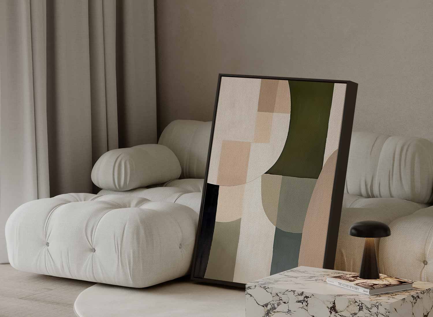 Harmonische Abstractie in Aardetinten Kunstwerk-canvas-dibond-plexiglas-wanddecoratie-WallArtistic