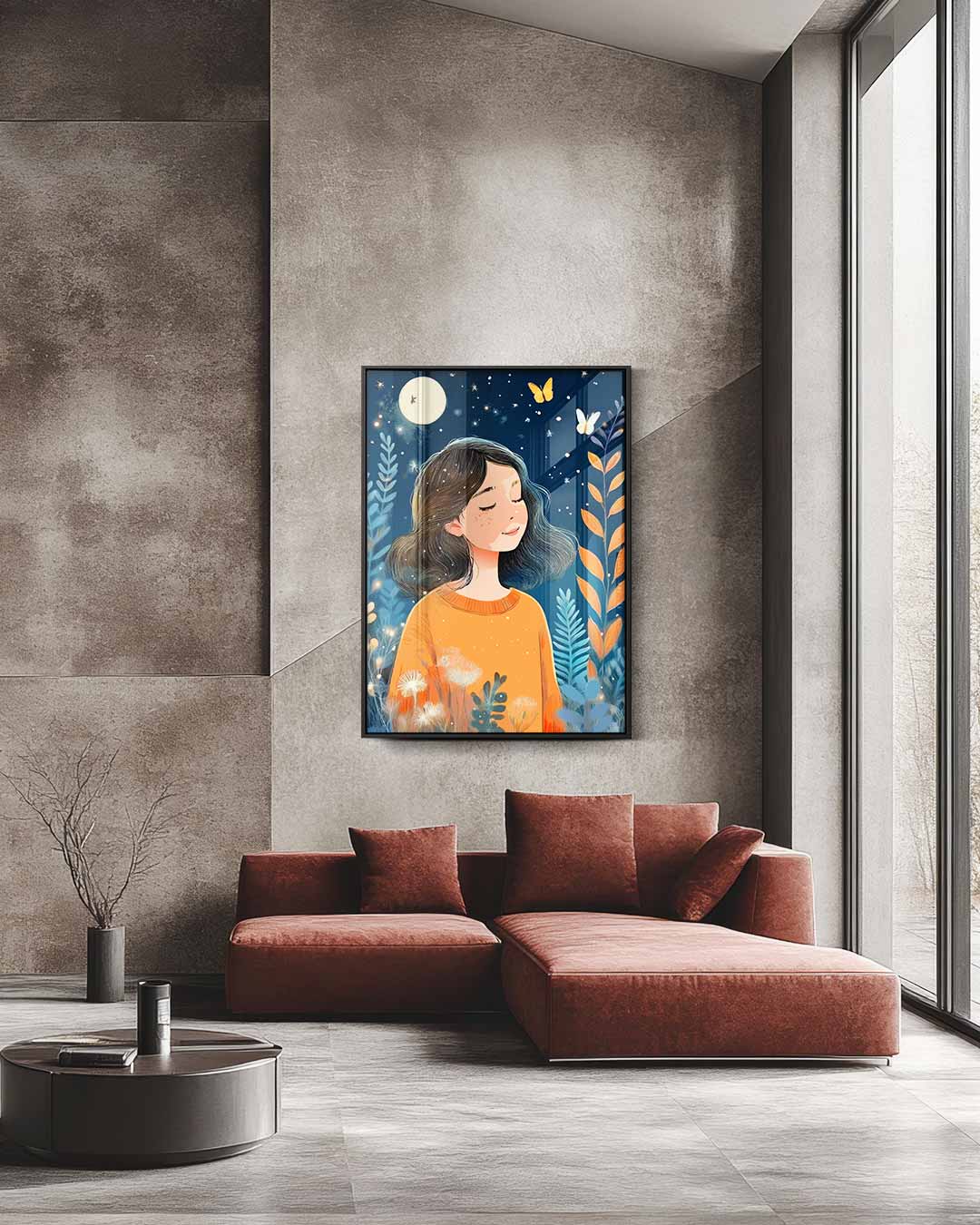 Dromerige Nachtwandeling Kunstwerk-canvas-dibond-plexiglas-wanddecoratie-WallArtistic