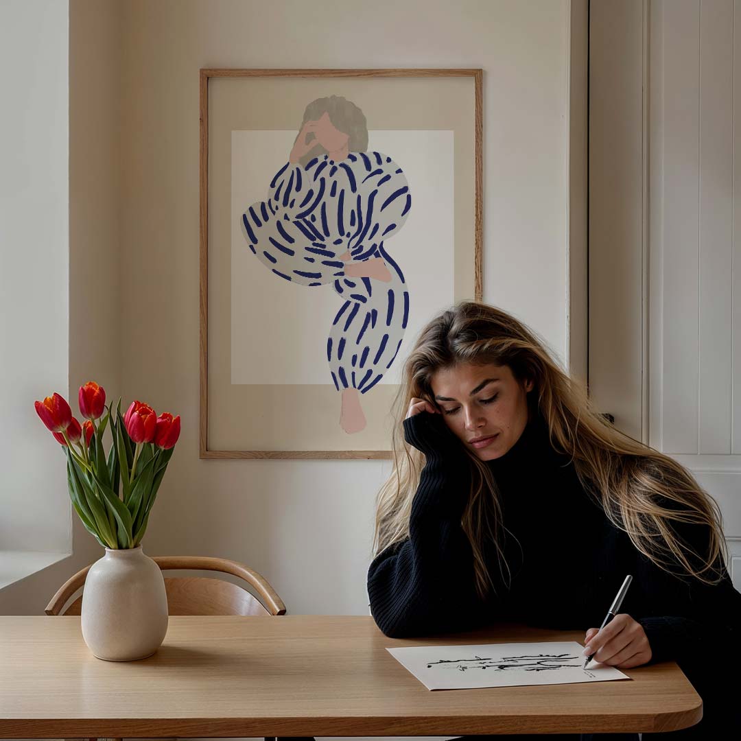 Moderne Kunstzinnige Vrouw Poster-WallArtistic