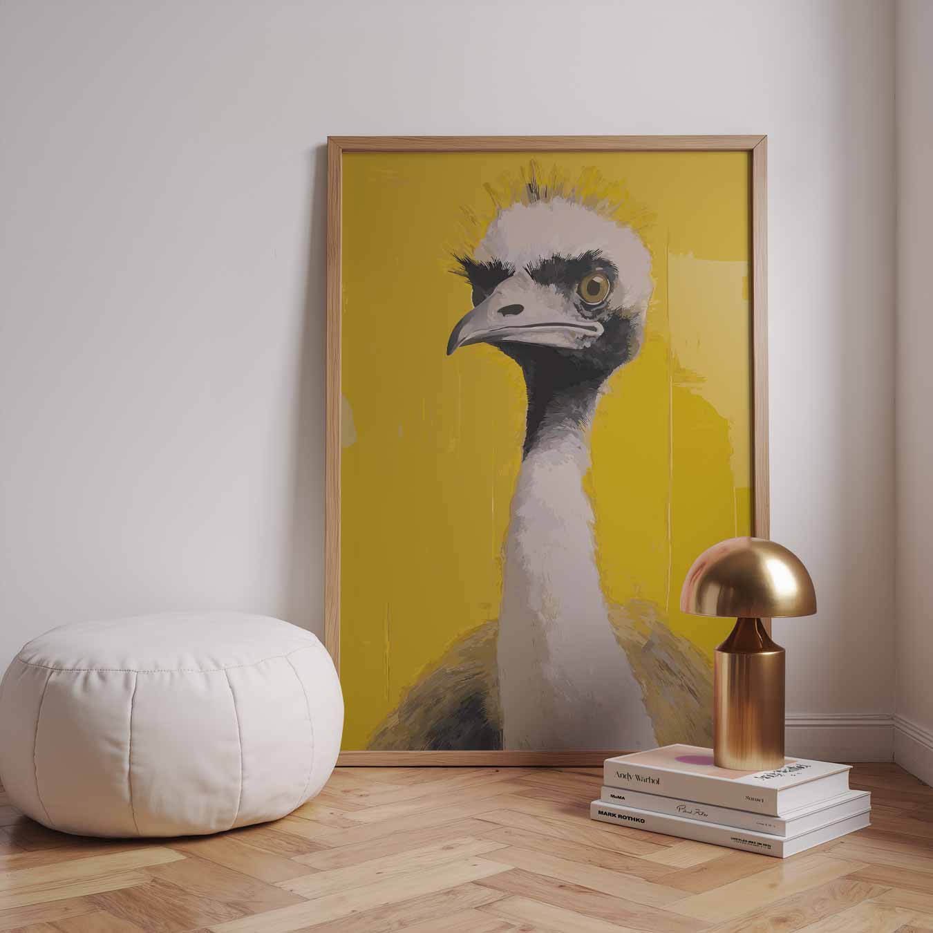 Speelse Struisvogel Poster-WallArtistic