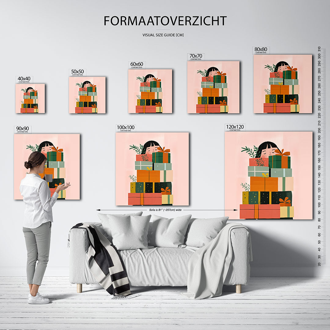 Vrolijke cadeau stapel Kunstwerk