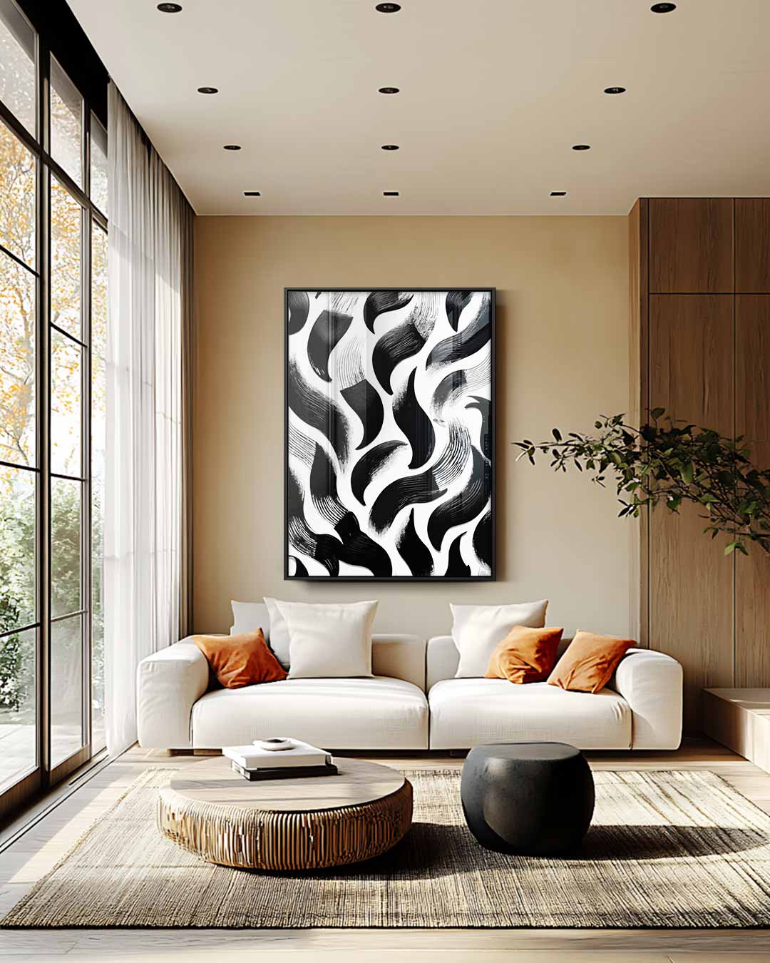 Dansende Penseelstreken Kunstwerk Kunstwerk-canvas-dibond-plexiglas-wanddecoratie-WallArtistic