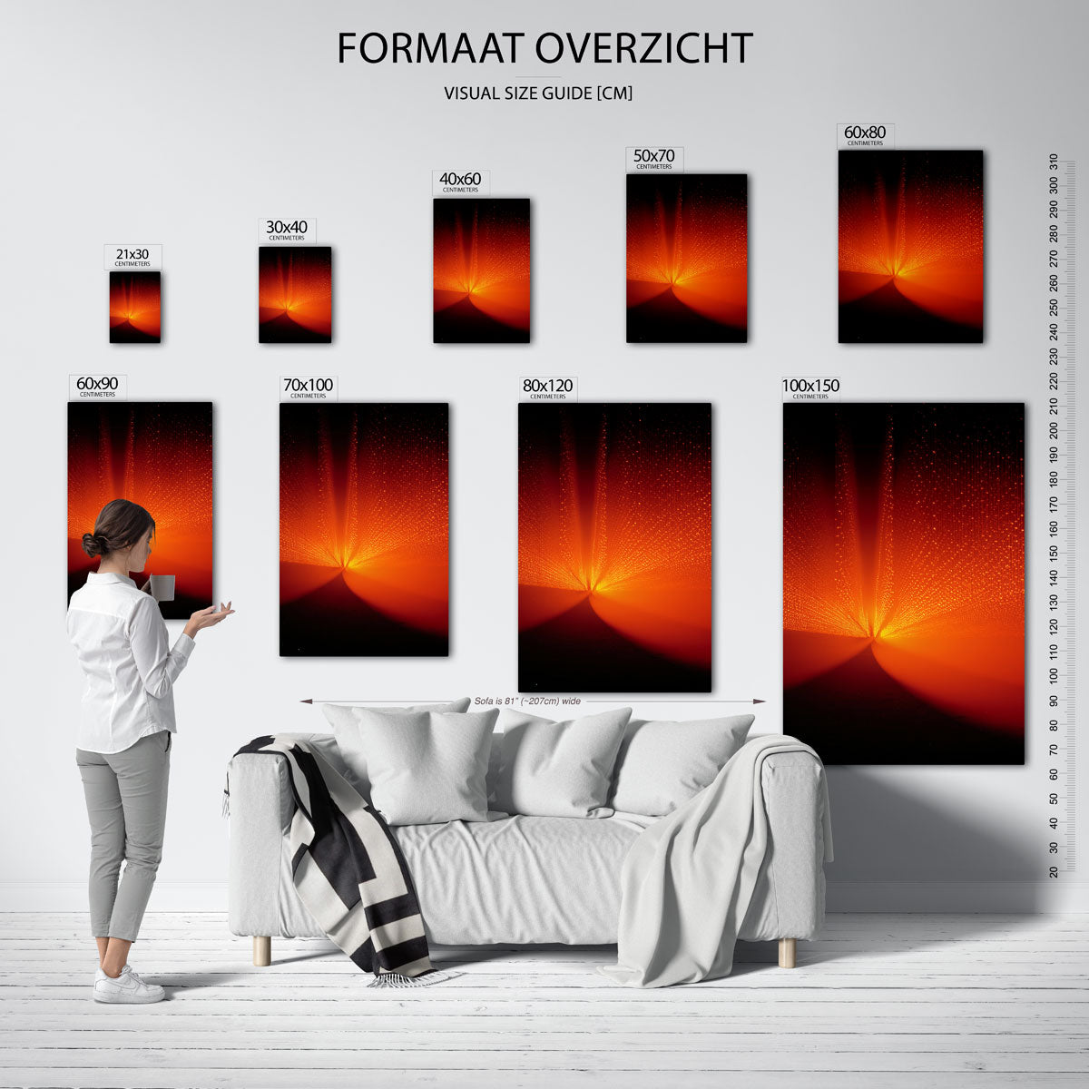 Lichtstralen en stippen Poster