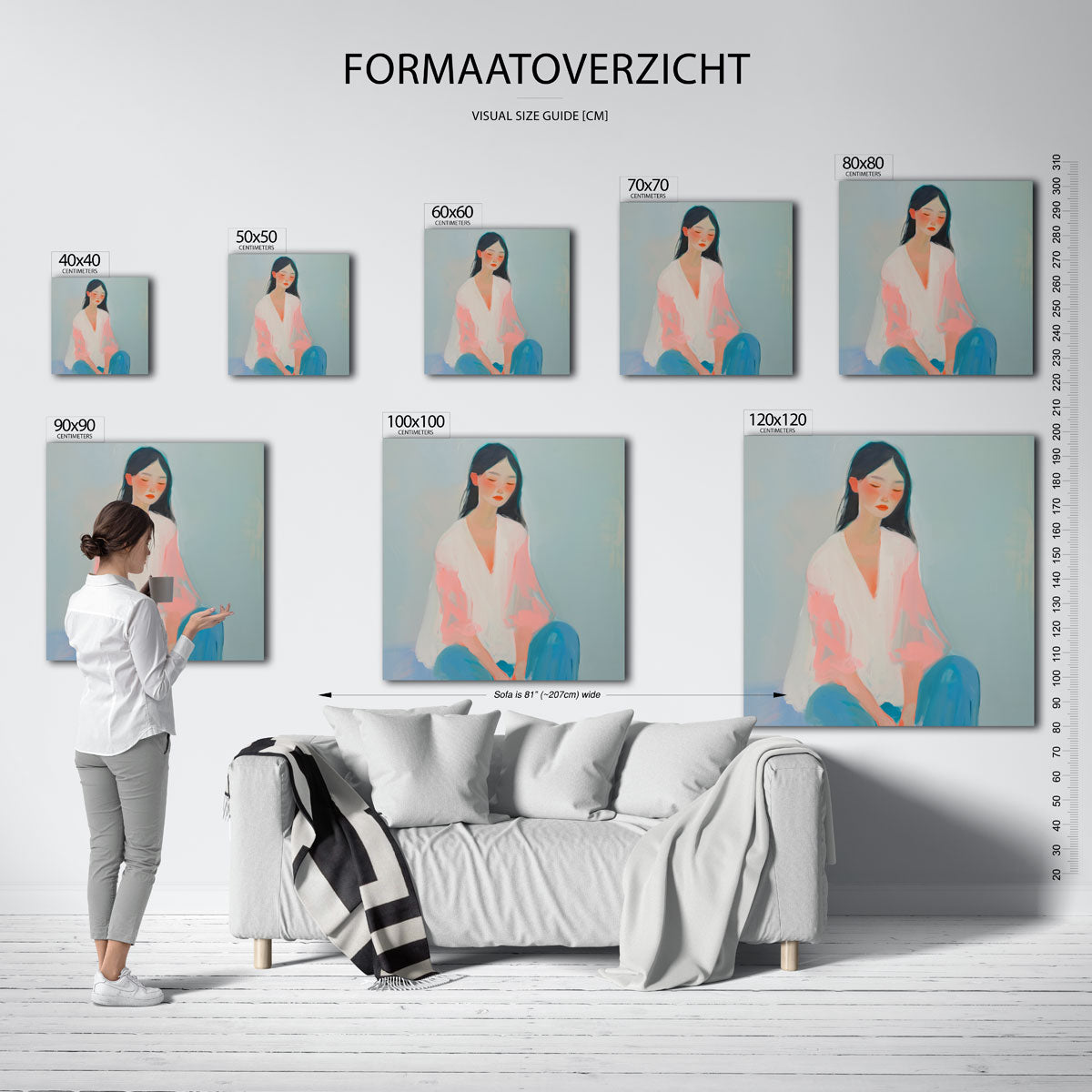 Vrouw in pasteltinten Poster