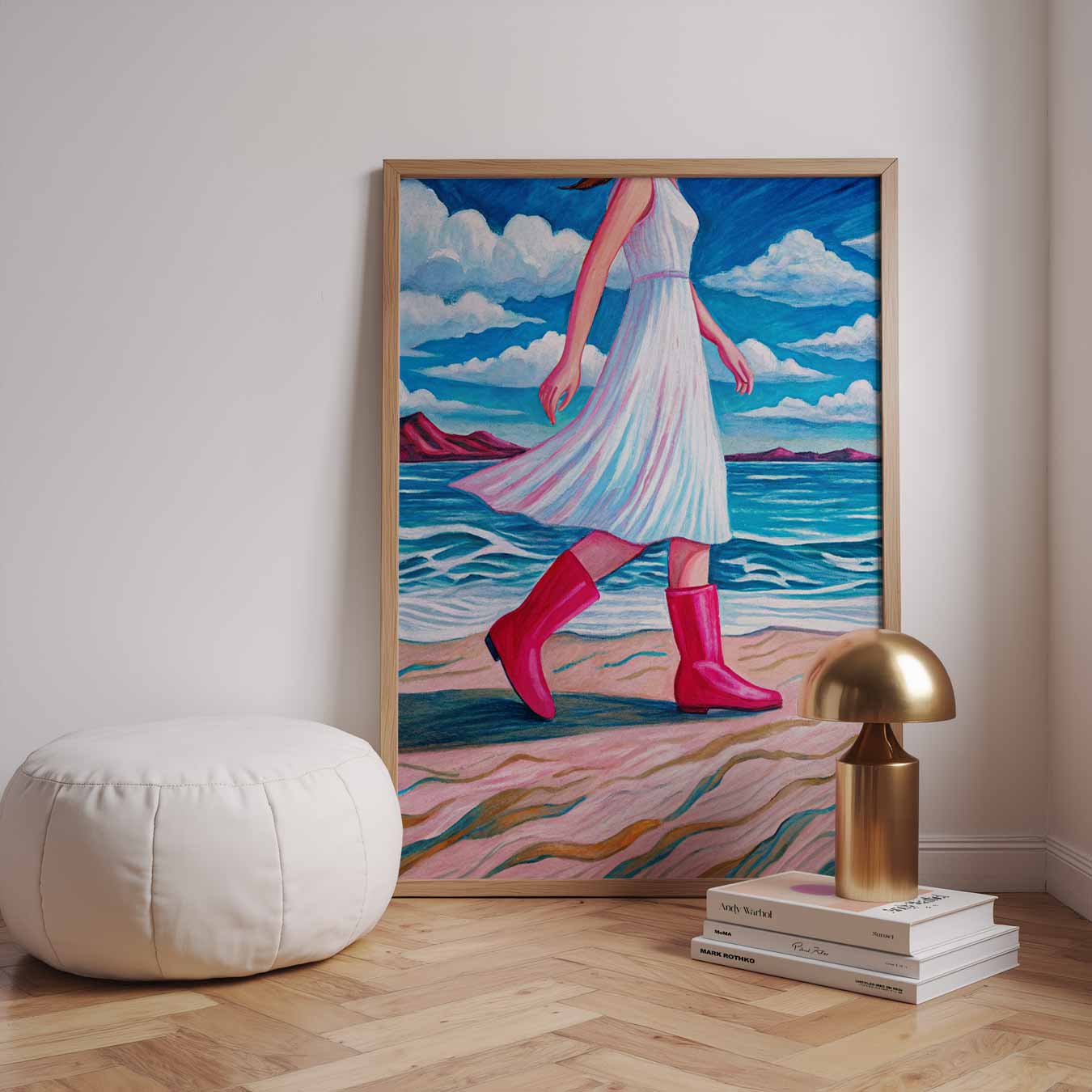 Zomers Strandwandeling Poster-WallArtistic