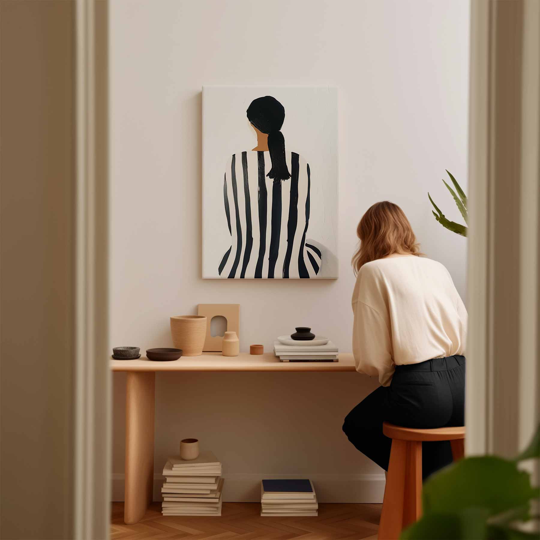 Strepen en Stille Kunstwerk-canvas-dibond-plexiglas-wanddecoratie-WallArtistic