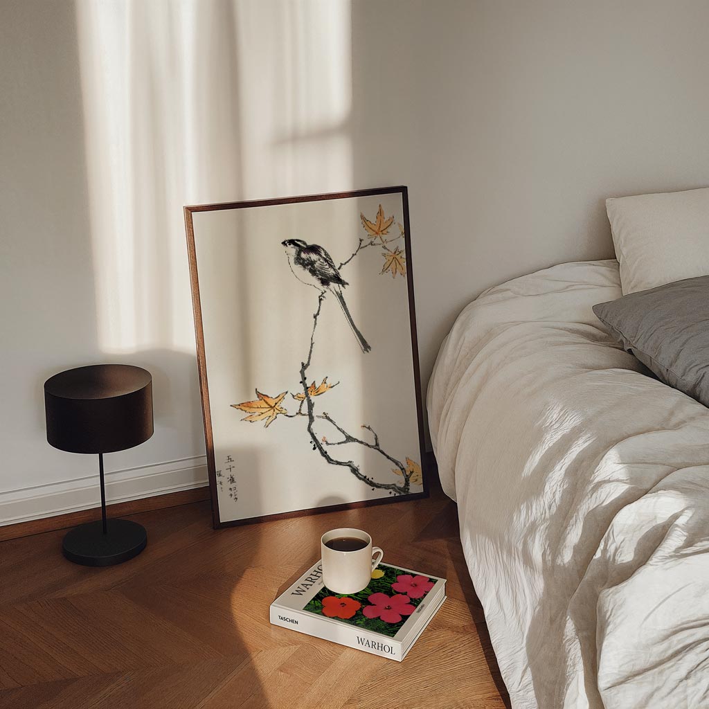 Rustieke Vogel op Herfsttak Poster