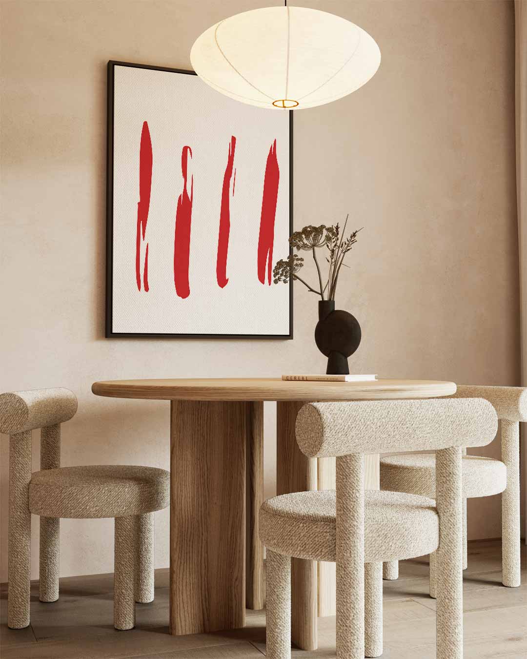 Dynamisch Rood Kunstwerk-canvas-dibond-plexiglas-wanddecoratie-WallArtistic