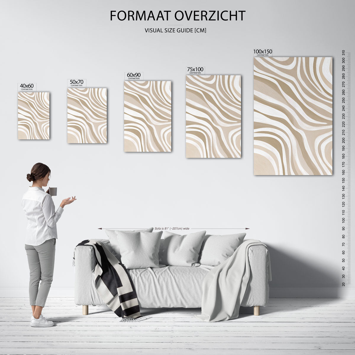 Golvende lijnen compositie Kunstwerk