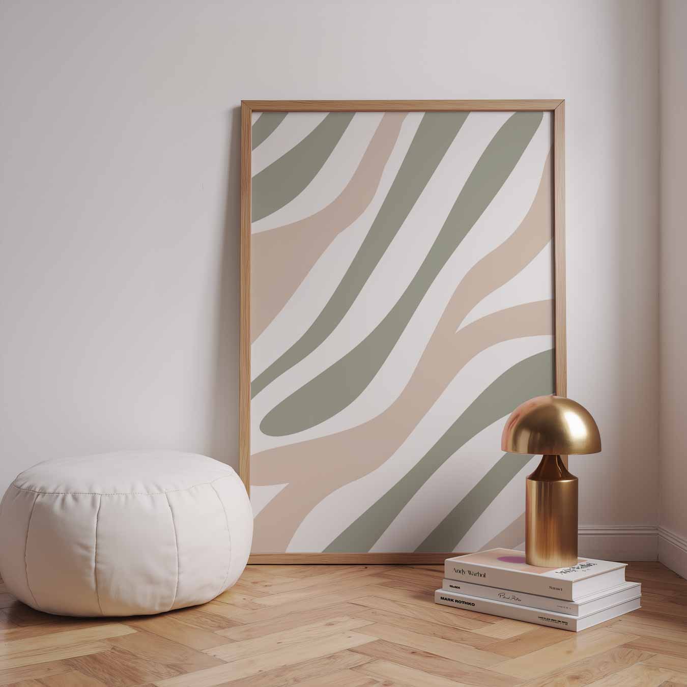 Zebrapatroon Poster in Neutrale Kleuren Poster