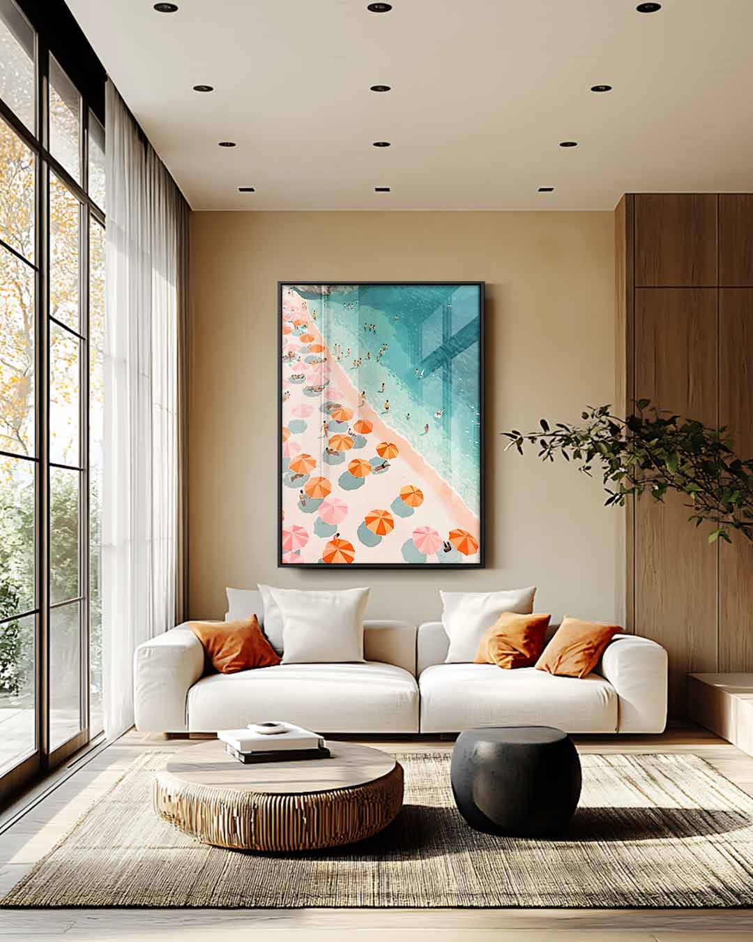 Strandleven in de Zomer Kunstwerk-canvas-dibond-plexiglas-wanddecoratie-WallArtistic