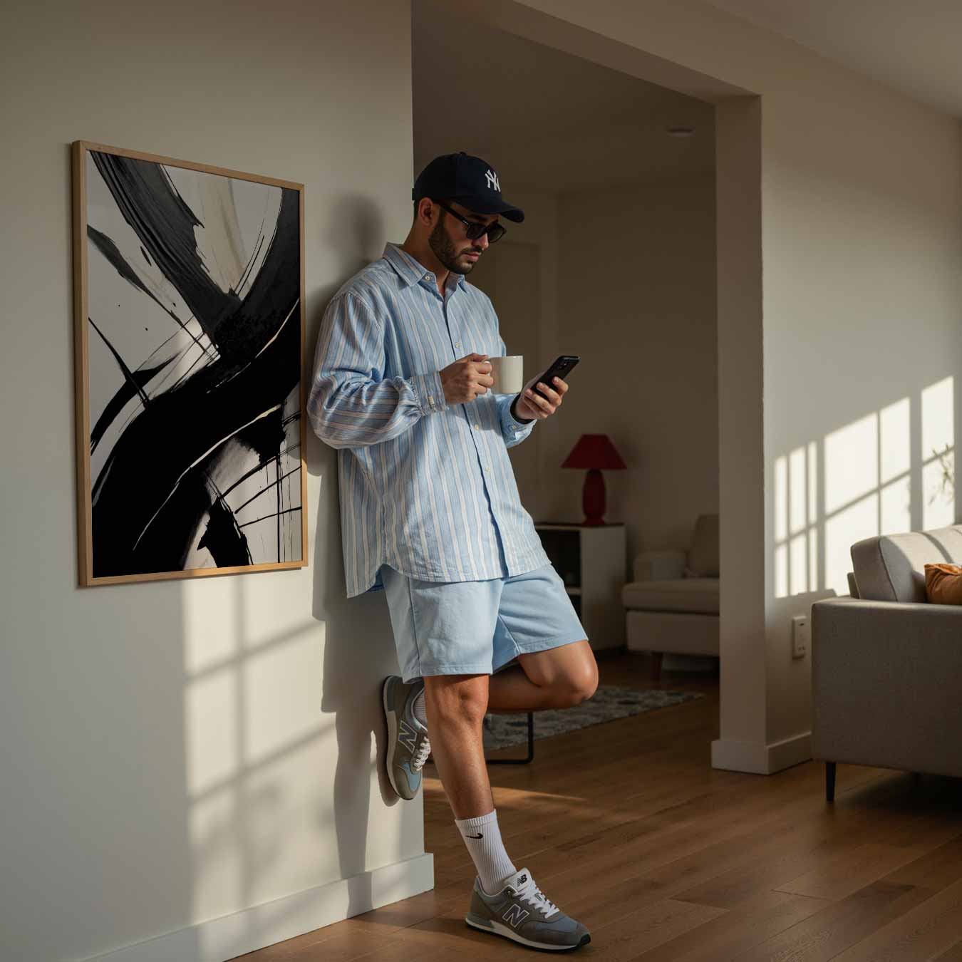 Zwarte en Witte Abstracte Kunstposter-WallArtistic