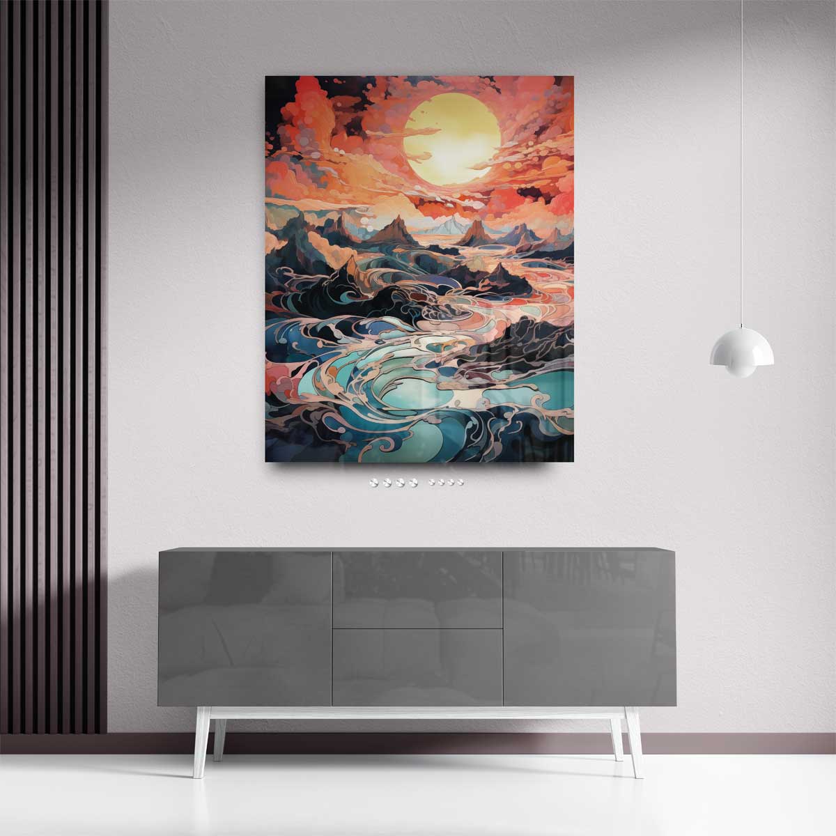 Kleurrijke Hemellandschap Kunstwerk-canvas-dibond-plexiglas-wanddecoratie-WallArtistic